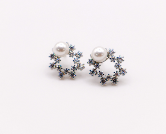 Pearlescent White Gold Earrings