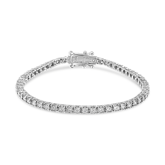 14K White Gold Diamond Tennis Bracelet