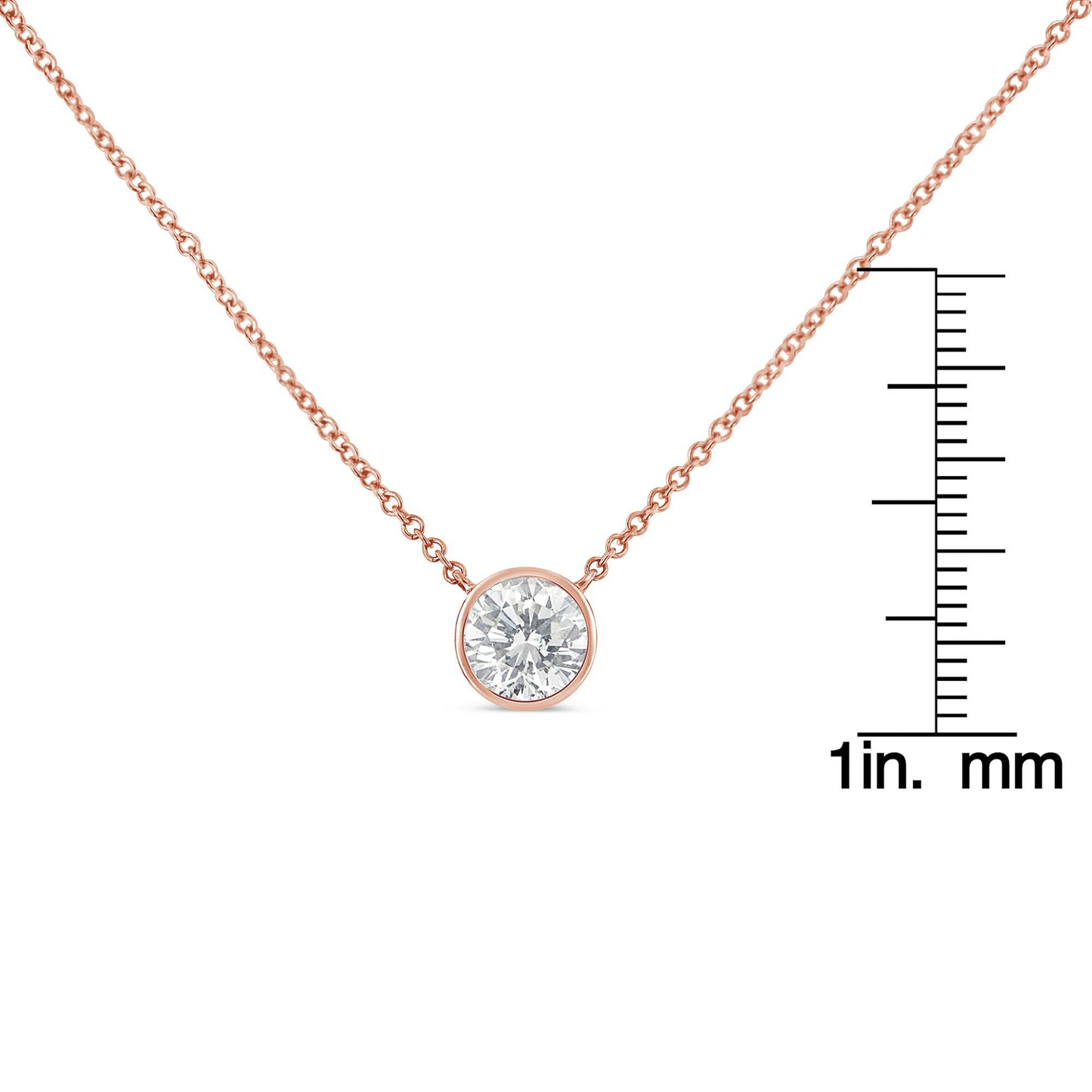 Elegant Sterling Silver Bezel-Set Diamond Solitaire Pendant Necklace