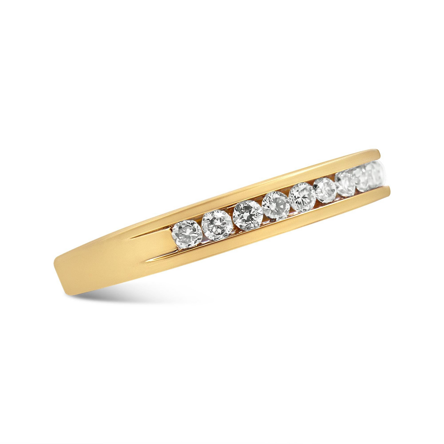 Channel Set Elegance: Diamond Band Ring in 10K Yellow Gold