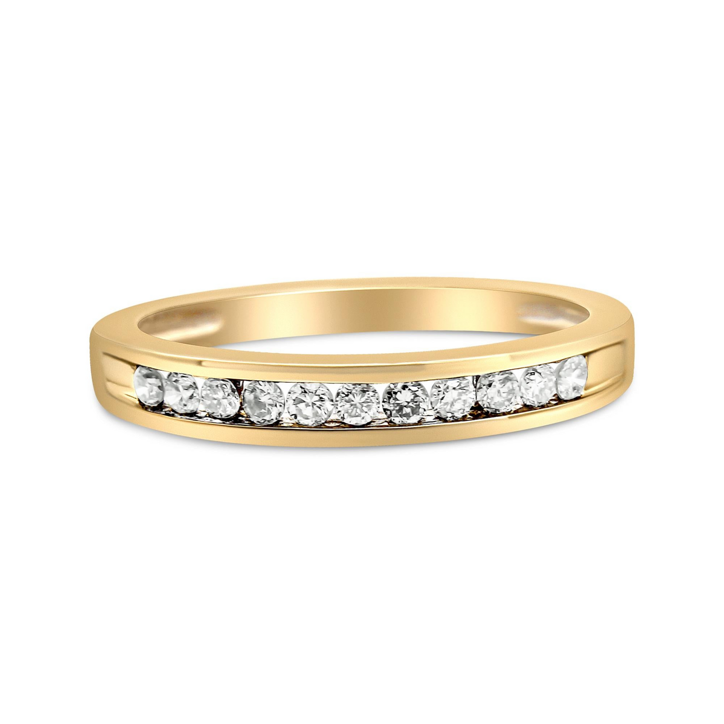 Channel Set Elegance: Diamond Band Ring in 10K Yellow Gold