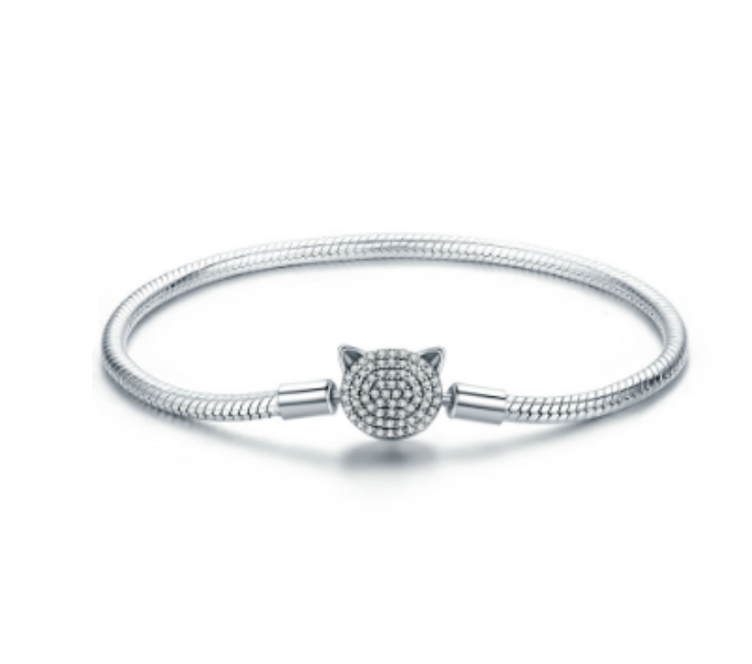 Enchanting Silver Cat Bracelet