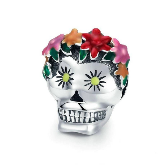 Vibrant Sugar Skull Charm