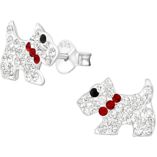 Adorable Sterling Silver Dog Stud Earrings for Kids – Perfect Gift for Pet Lovers!